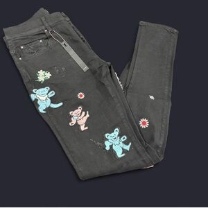 Amiri Grateful Dead Patch Black Denim Jeans